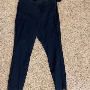 LOFT navy blue work pants, zips on sides. Size 4 petite